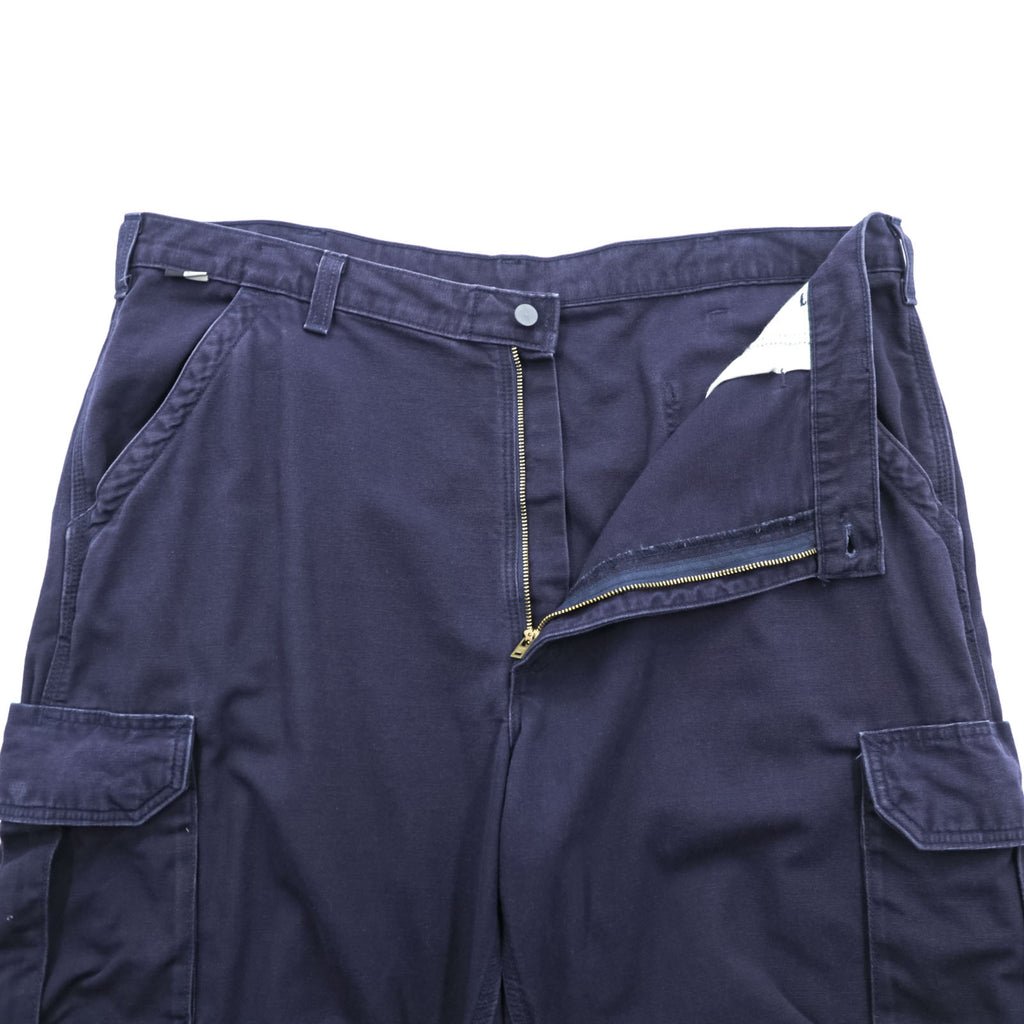 Carhartt Duck Cargo Work Pants XL Navy Cotton Flame Resistant FRB240-DNY
