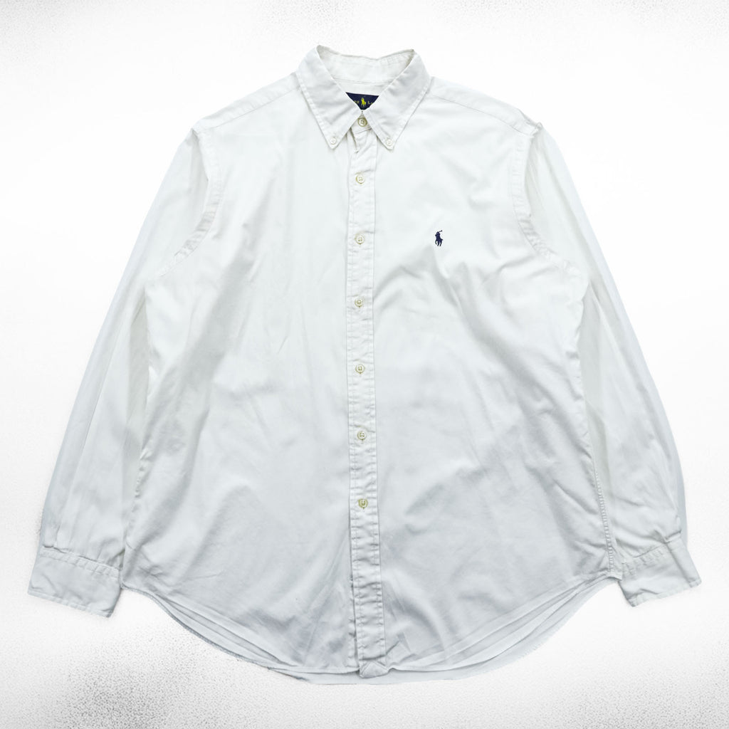 Ralph Lauren Classic Fit Oxford Button-Down Shirt Small Pony Embroidery White L