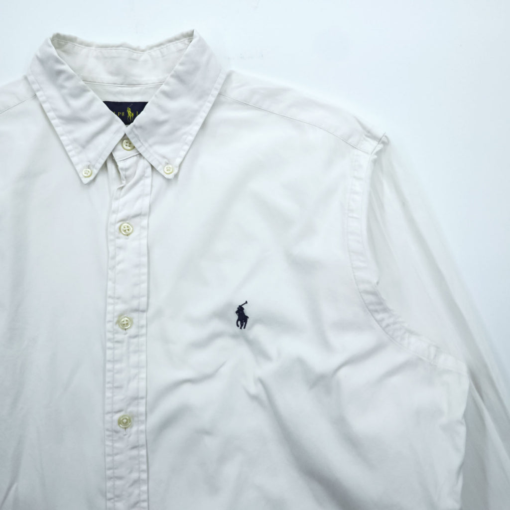 Ralph Lauren Classic Fit Oxford Button-Down Shirt Small Pony Embroidery White L