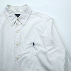 Ralph Lauren Classic Fit Oxford Button-Down Shirt Small Pony Embroidery White L