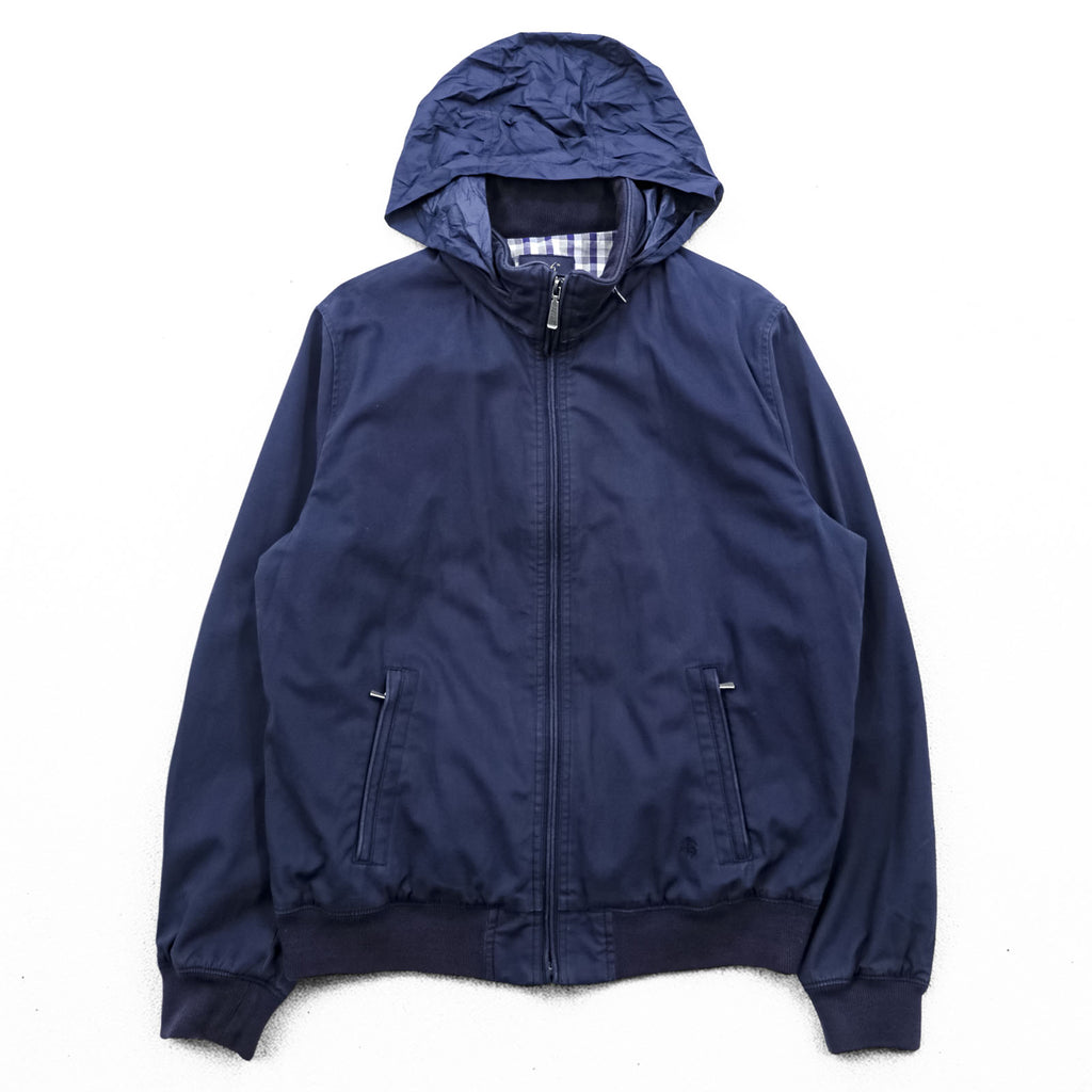 346 Brooks Brothers フード収納式 スウィングトップ ハリントンジャケット L ネイビー