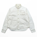 Snow Peak Made in Japan OKAYAMA OX WORK SHIRT Stand Collar Oxford Work Shirt M White Side Pockets SH-19SU203