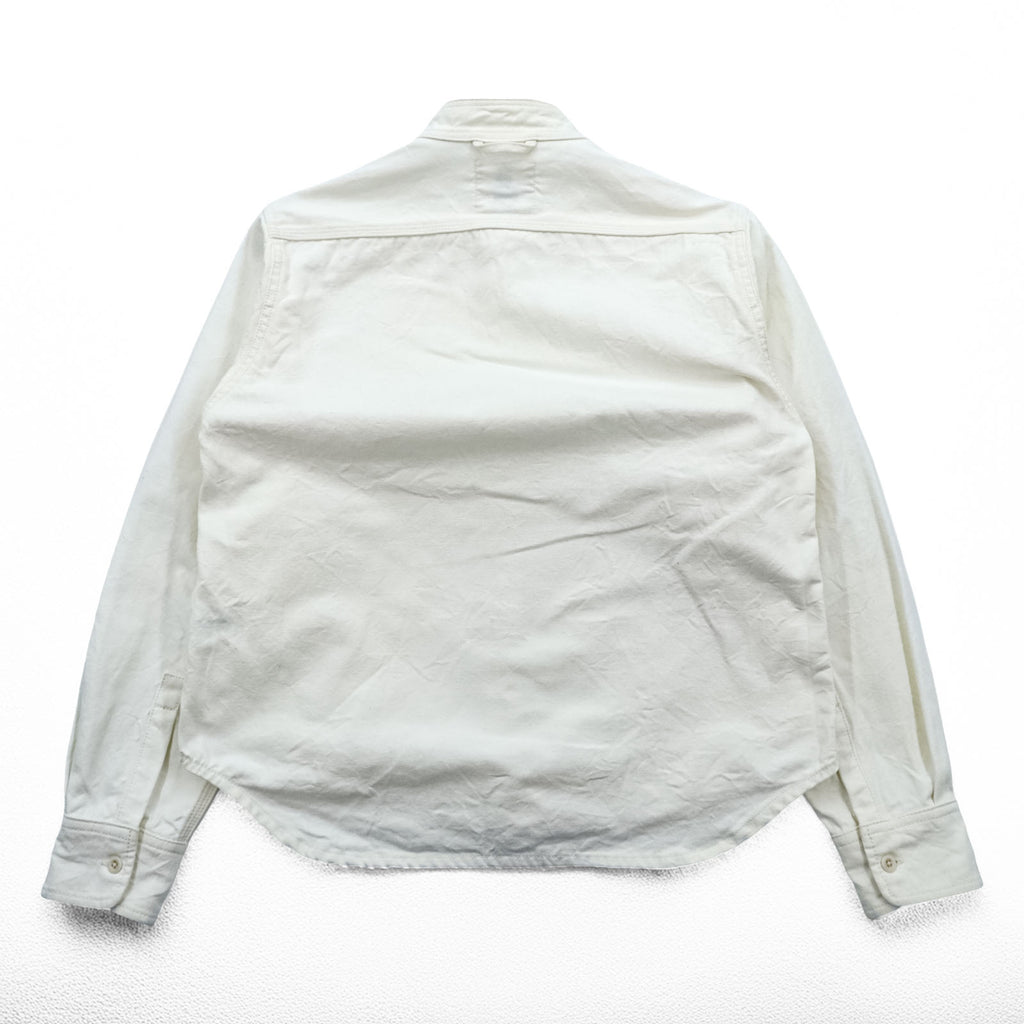 Snow Peak Made in Japan OKAYAMA OX WORK SHIRT Stand Collar Oxford Work Shirt M White Side Pockets SH-19SU203