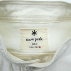 Snow Peak Made in Japan OKAYAMA OX WORK SHIRT Stand Collar Oxford Work Shirt M White Side Pockets SH-19SU203