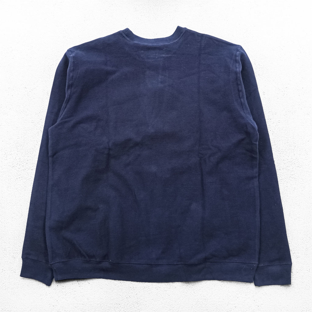 IVY CREW Pre-V Blank Sweatshirt Trainer L Navy Cotton Knit Unused