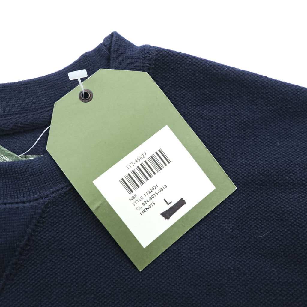 IVY CREW Pre-V Blank Sweatshirt Trainer L Navy Cotton Knit Unused