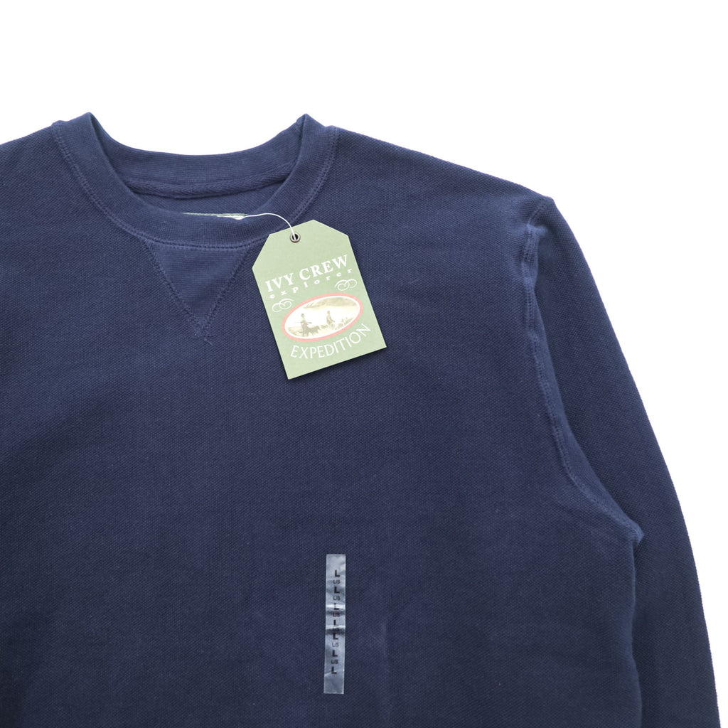 IVY CREW Pre-V Blank Sweatshirt Trainer L Navy Cotton Knit Unused