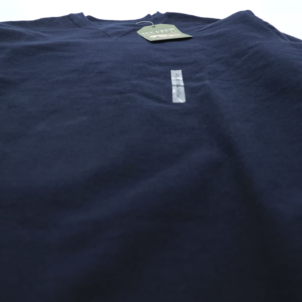 IVY CREW Pre-V Blank Sweatshirt Trainer L Navy Cotton Knit Unused