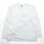 L.L.Bean ヘンリーネック 長袖 ロングスリーブ Tシャツ ロンT L ホワイト コットン AUB4