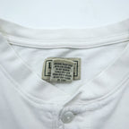 L.L.Bean ヘンリーネック 長袖 ロングスリーブ Tシャツ ロンT L ホワイト コットン AUB4