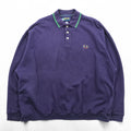 Eddie Bauer 90s Polo Sweatshirt L Navy One-point Logo EBTEK Collared