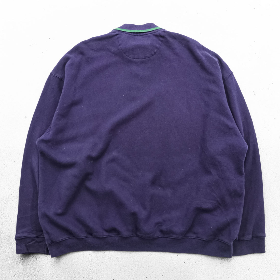 Eddie Bauer 90s Polo Sweatshirt L Navy One-point Logo EBTEK Collared