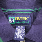 Eddie Bauer 90s Polo Sweatshirt L Navy One-point Logo EBTEK Collared