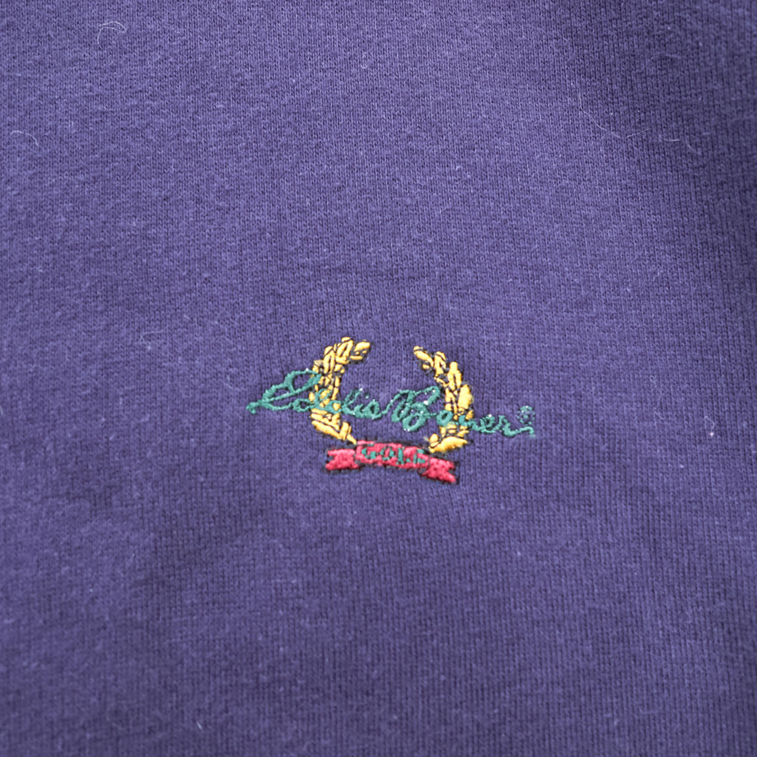 Eddie Bauer 90s Polo Sweatshirt L Navy One-point Logo EBTEK Collared