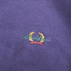 Eddie Bauer 90s Polo Sweatshirt L Navy One-point Logo EBTEK Collared