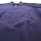 Eddie Bauer 90s Polo Sweatshirt L Navy One-point Logo EBTEK Collared