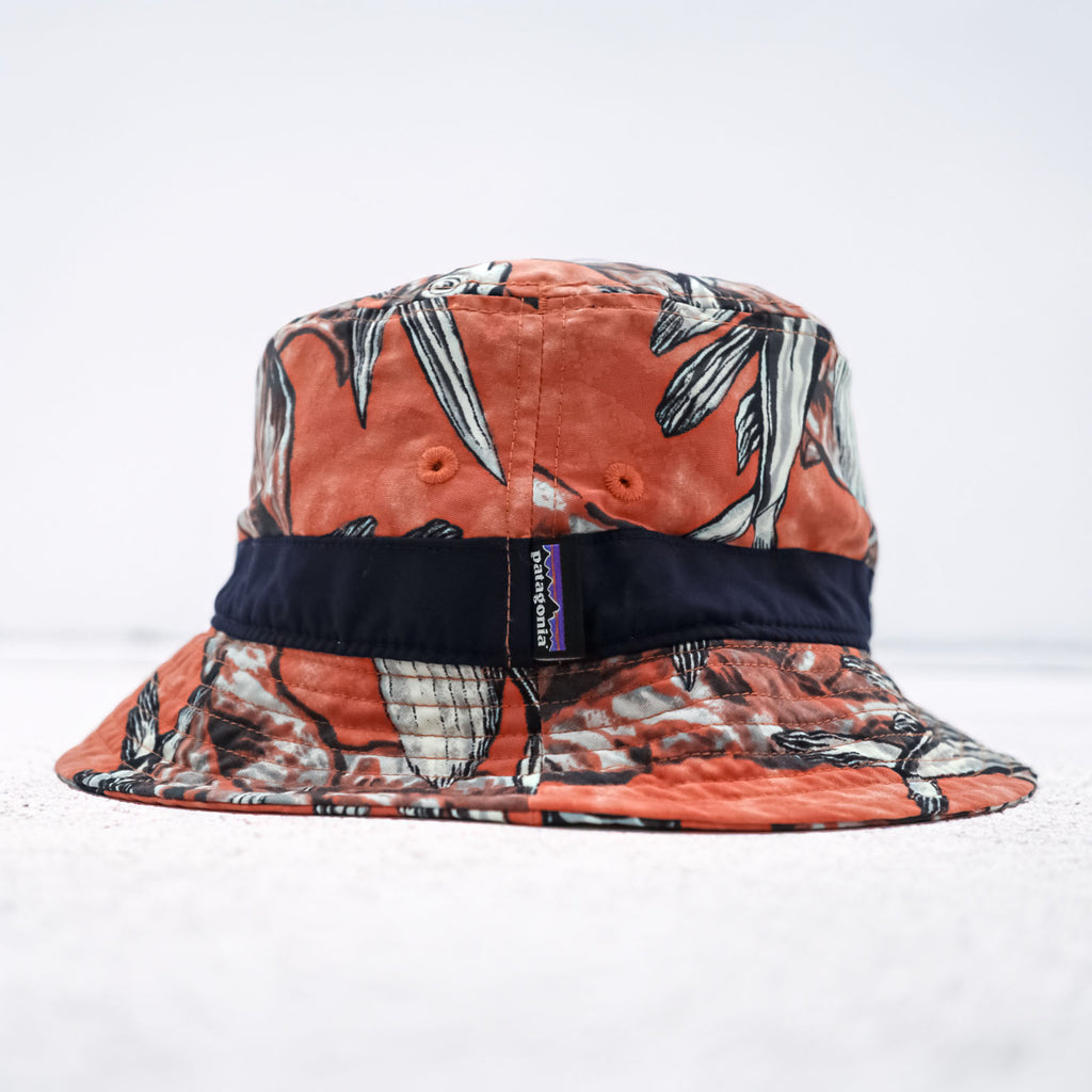 Patagonia Wavefarer Bucket Hat Patterned Orange Navy Nylon 29155SP16