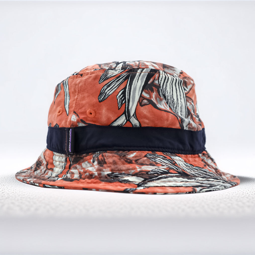 Patagonia Wavefarer Bucket Hat Patterned Orange Navy Nylon 29155SP16