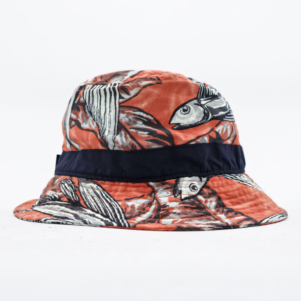Patagonia Wavefarer Bucket Hat Patterned Orange Navy Nylon 29155SP16