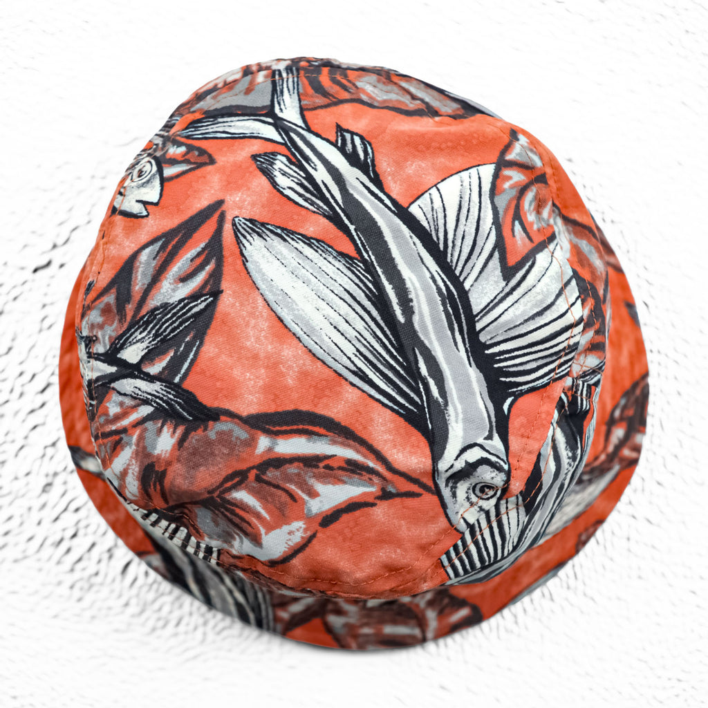 Patagonia Wavefarer Bucket Hat Patterned Orange Navy Nylon 29155SP16