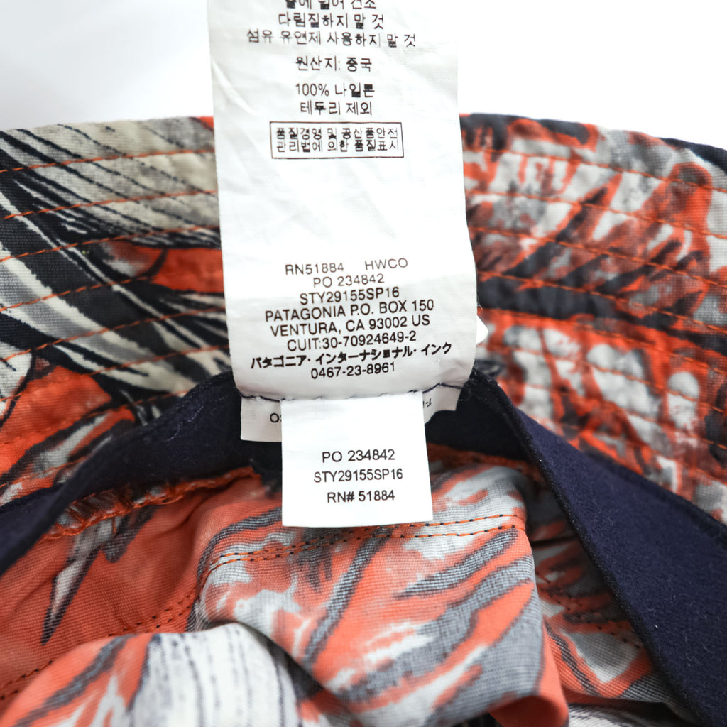 Patagonia Wavefarer Bucket Hat Patterned Orange Navy Nylon 29155SP16