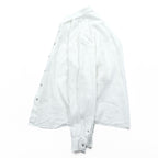 Tasso Elba Linen Long Sleeve Shirt, Size L, White, Chest Pocket, 100% Linen