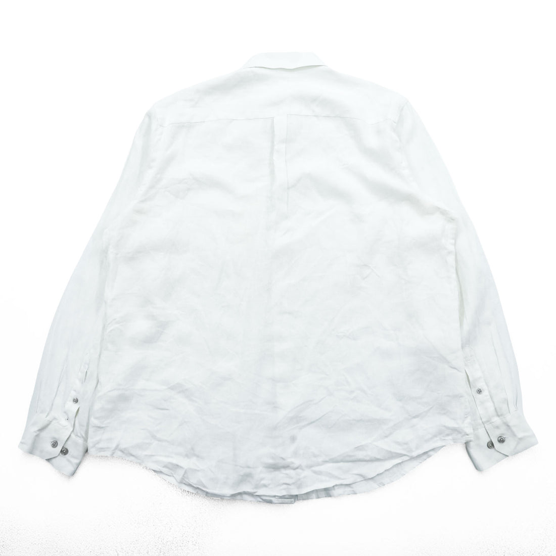 Tasso Elba Linen Long Sleeve Shirt, Size L, White, Chest Pocket, 100% Linen