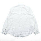 Tasso Elba Linen Long Sleeve Shirt, Size L, White, Chest Pocket, 100% Linen