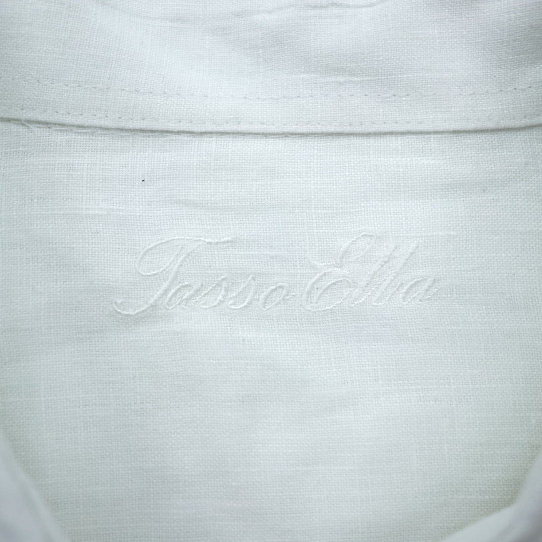 Tasso Elba Linen Long Sleeve Shirt, Size L, White, Chest Pocket, 100% Linen