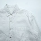 Tasso Elba Linen Long Sleeve Shirt, Size L, White, Chest Pocket, 100% Linen