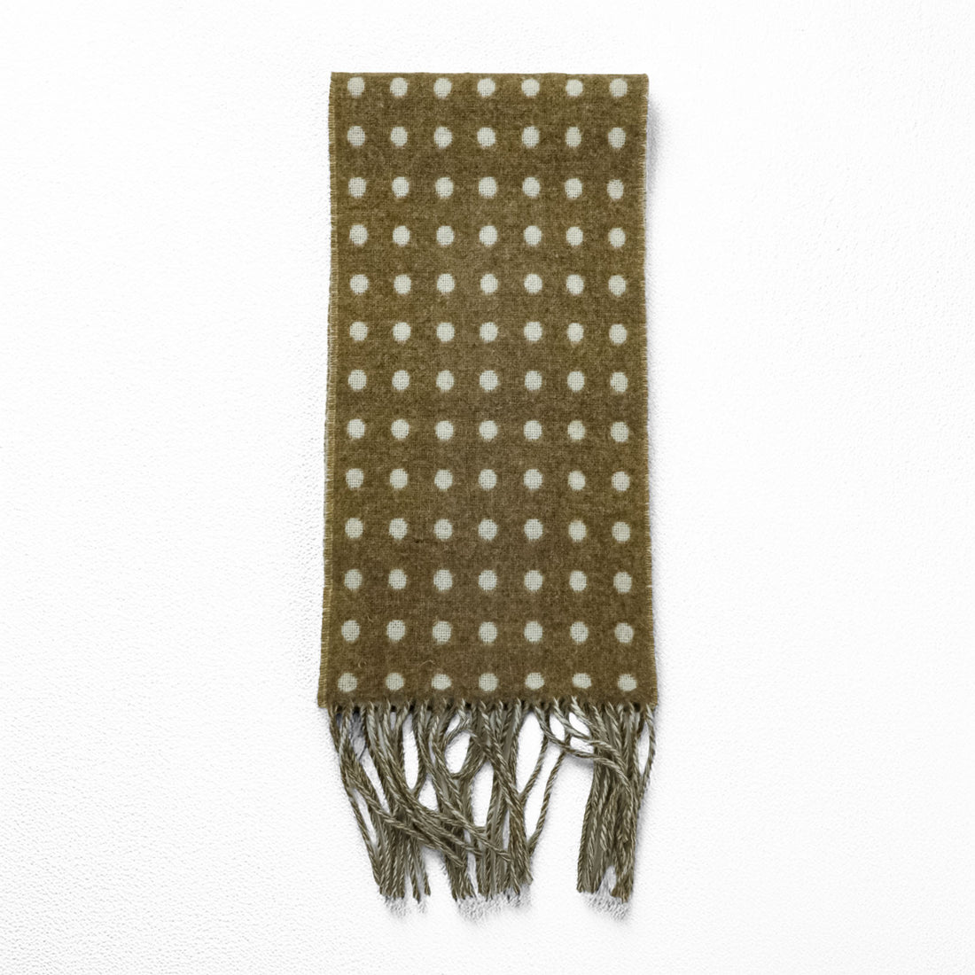 Glen Prince Made in UK Reversible Dot Fringe Lambswool Scarf Wool HRM取扱 Made in England