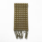 Glen Prince Made in UK Reversible Dot Fringe Lambswool Scarf Wool HRM取扱 Made in England