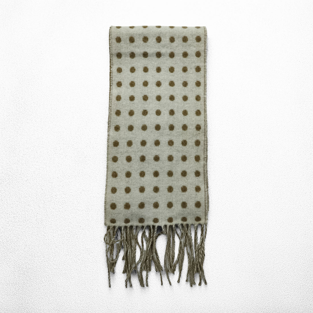 Glen Prince Made in UK Reversible Dot Fringe Lambswool Scarf Wool HRM取扱 Made in England