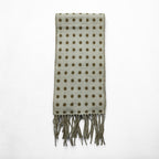 Glen Prince Made in UK Reversible Dot Fringe Lambswool Scarf Wool HRM取扱 Made in England
