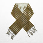 Glen Prince Made in UK Reversible Dot Fringe Lambswool Scarf Wool HRM取扱 Made in England