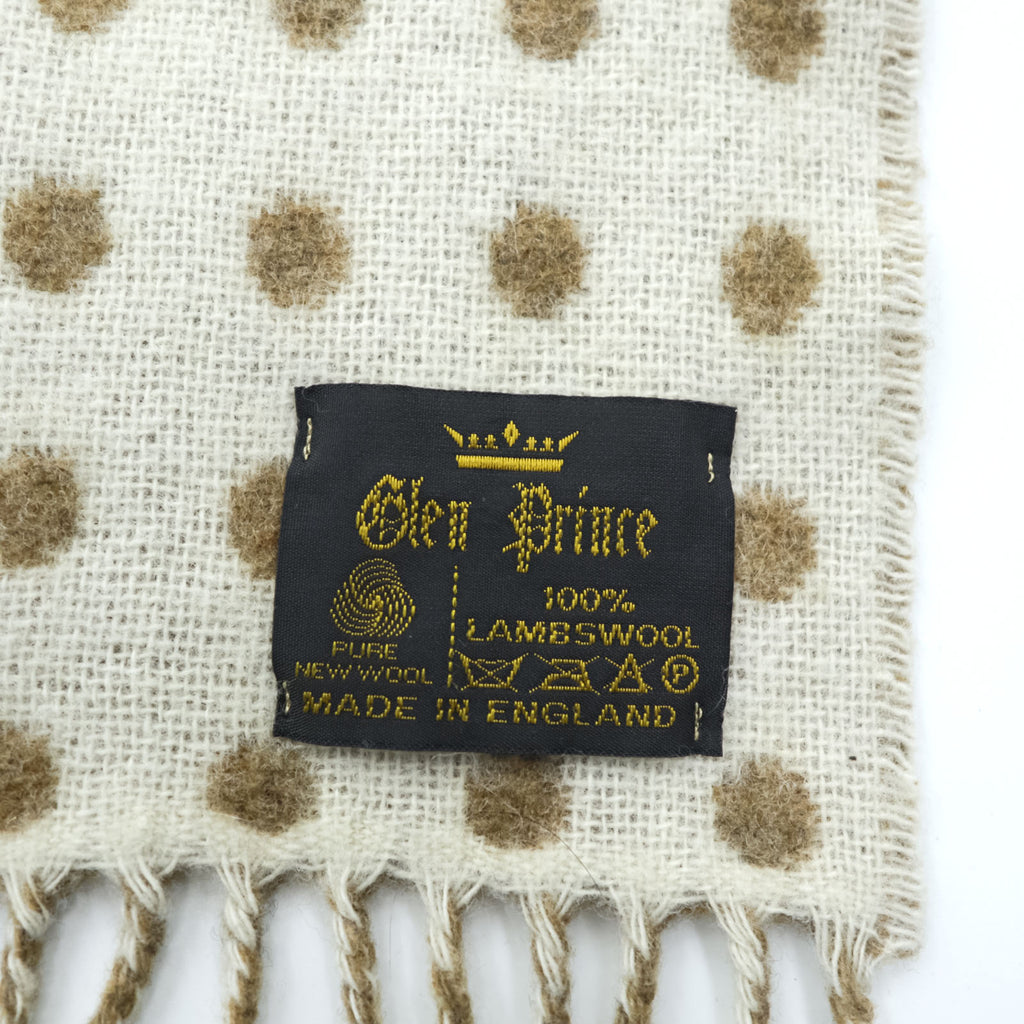 Glen Prince Made in UK Reversible Dot Fringe Lambswool Scarf Wool HRM取扱 Made in England