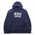 Champion Reverse Weave Hoodie WEST SOCCER Blue Tag Reissue Navy XL~