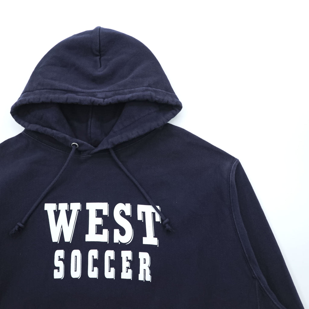 Champion Reverse Weave Hoodie WEST SOCCER Blue Tag Reissue Navy XL~