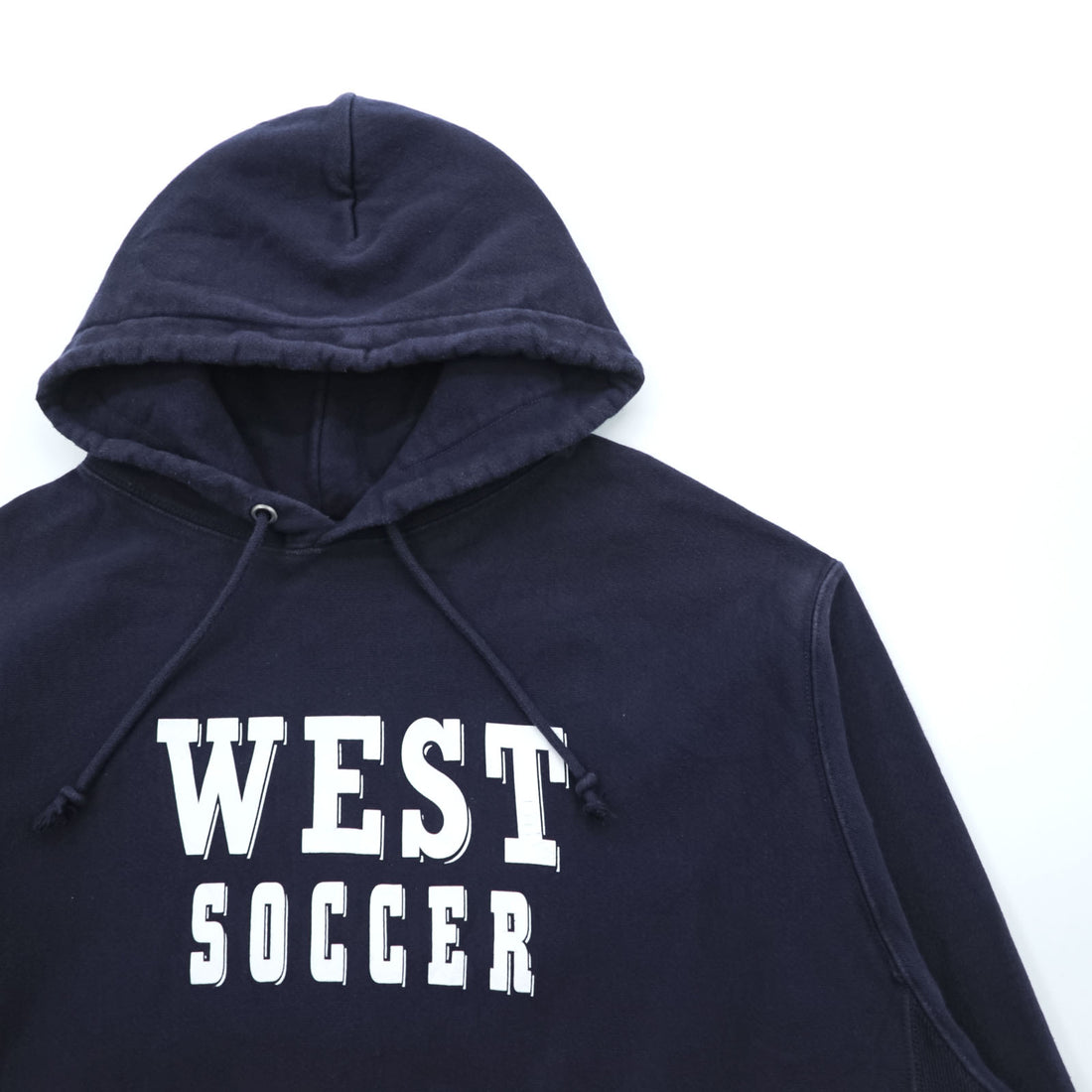 Champion Reverse Weave Hoodie WEST SOCCER Blue Tag Reissue Navy XL~