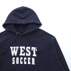 Champion Reverse Weave Hoodie WEST SOCCER Blue Tag Reissue Navy XL~