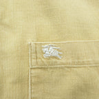 BURBERRY France-made corduroy button-down shirt, size M, beige, with a single logo, vintage style, checked finish.