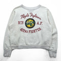 BUZZ RICKSON'S Japan Made Front V Sweatshirt, Size M, Gray, Night Fighter 9th A.F.
