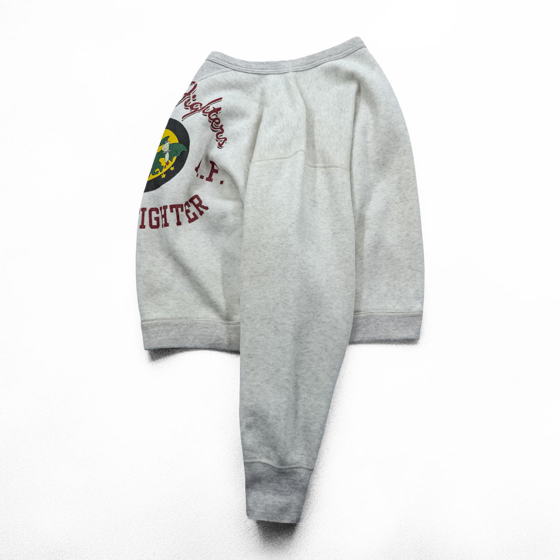 BUZZ RICKSON'S Japan Made Front V Sweatshirt, Size M, Gray, Night Fighter 9th A.F.