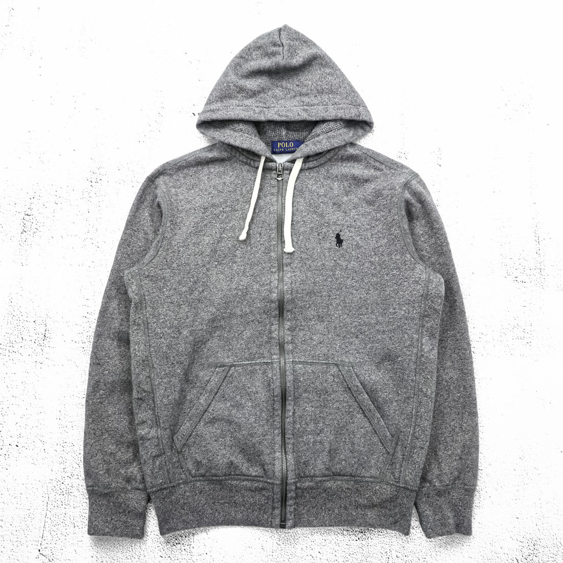 Polo Ralph Lauren リバースウィーブ ジップパーカー S グレー コットン スモールポニー 刺繍 ロゴ