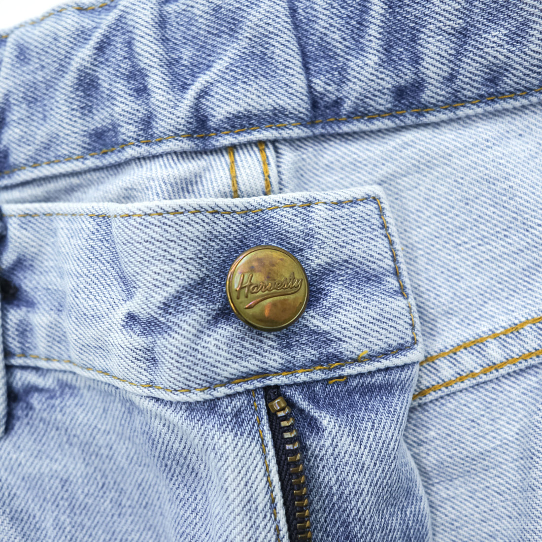 HARVESTY Big Selvedge Adjustable Denim Jeans Used Blue S A11703-11 Made in Japan