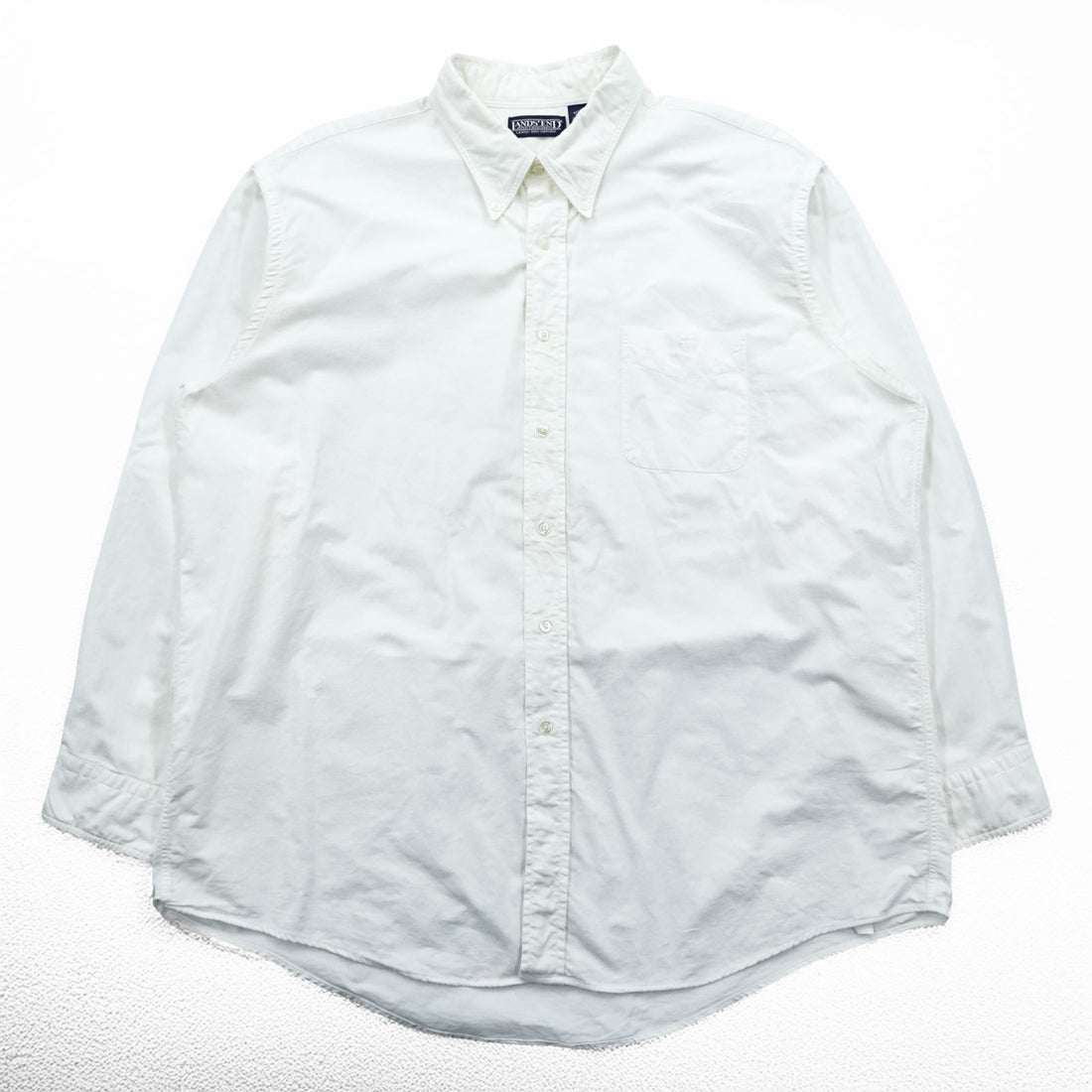 LANDS' END 90年代 オックスフォード ボタンダウンシャツ XL ホワイト 胸ポケット コットン