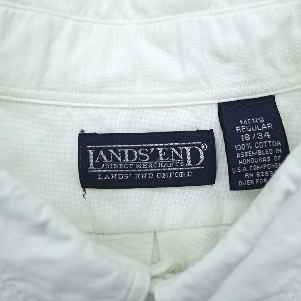 LANDS' END 90s Oxford button-down shirt, size XL and up, white.