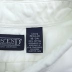 LANDS' END 90s Oxford button-down shirt, size XL and up, white.