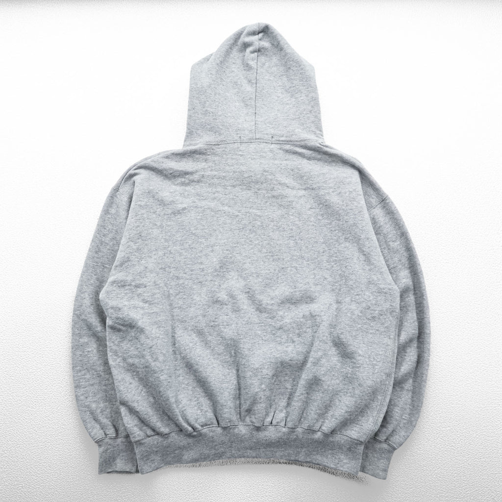 Polo Ralph Lauren 90s Pullover Hoodie M Gray Cropped Kangaroo Pocket Stars and Stripes Emblem
