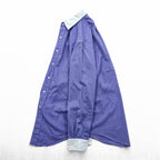 Brooks Brothers 90年代 USA製 クレリックシャツ L ブルー ヘリンボーン 胸ポケット MAKERS